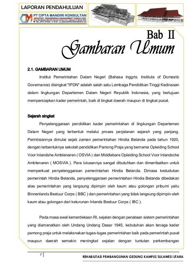 Laporan Pendahuluan Konsep Perencanaan Bangunan