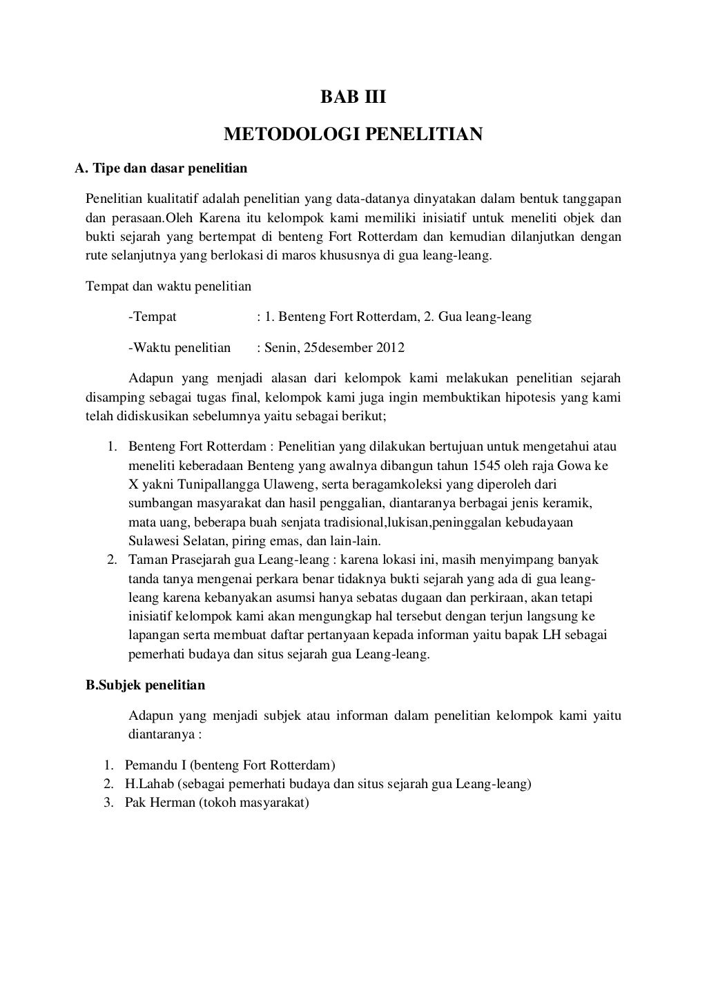 Laporan Penelitian Sejarah - Riset