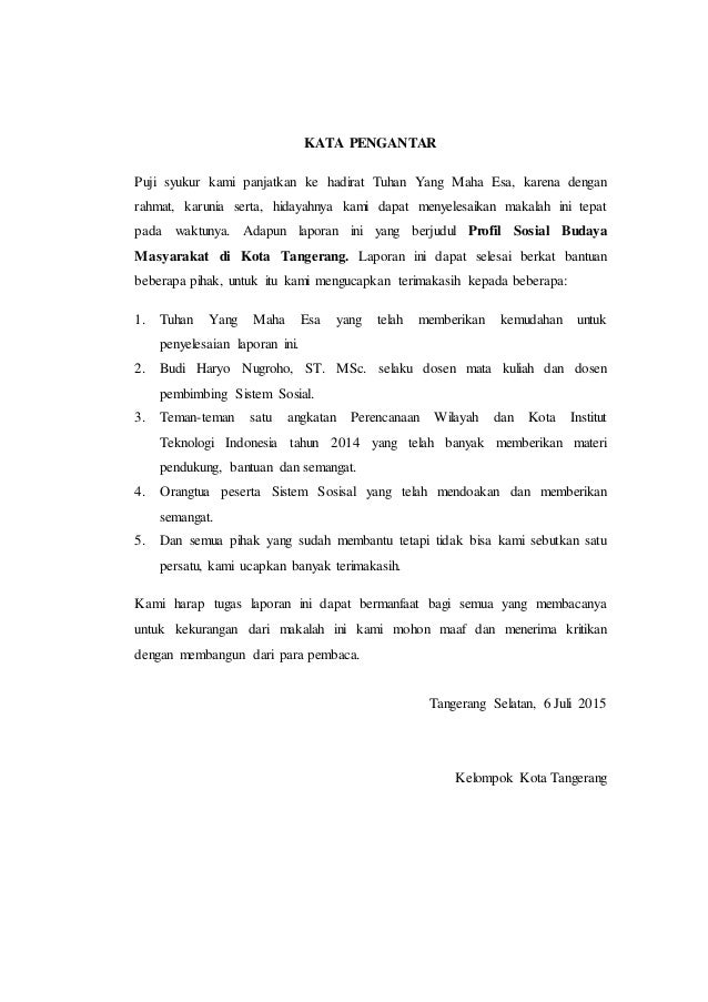 Laporan Penelitian Profil Sosial Budaya Masyarakat Di Kota Tangerang