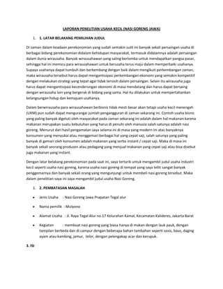 Contoh Laporan Interview Usahawan Slide