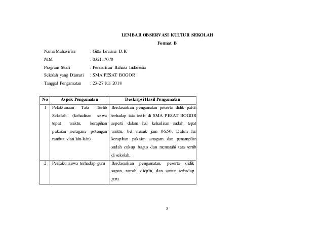 Laporan Pengamatan