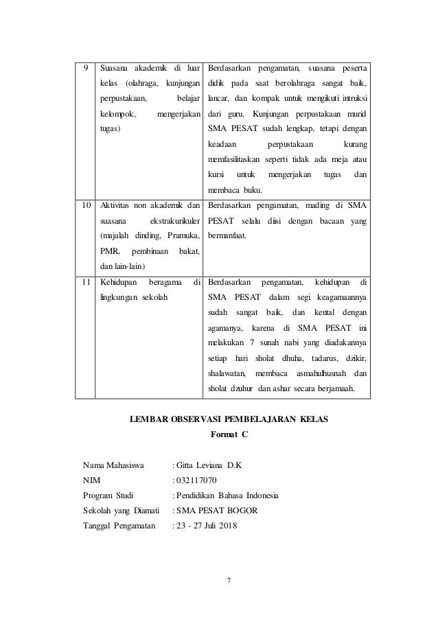 Laporan Pengamatan