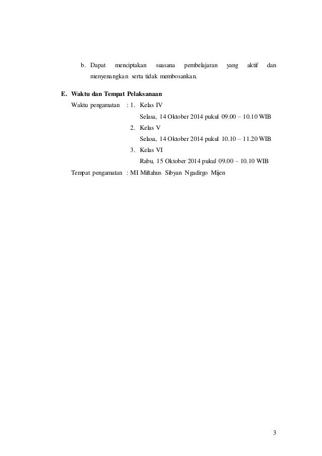 Contoh Laporan Pengamatan Kelas 5 Sd Mudah