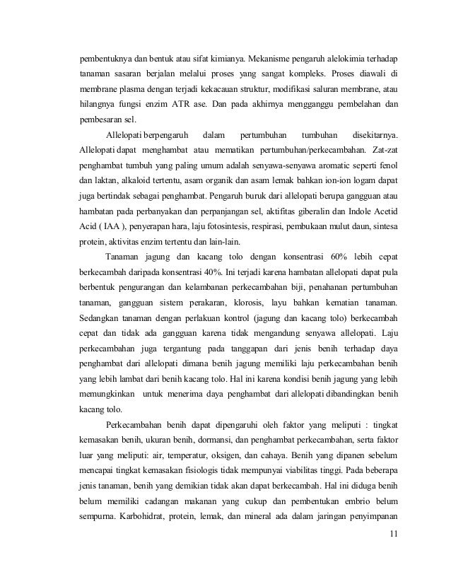 Laporan pengaruh alelopati terhadap perkecambahan