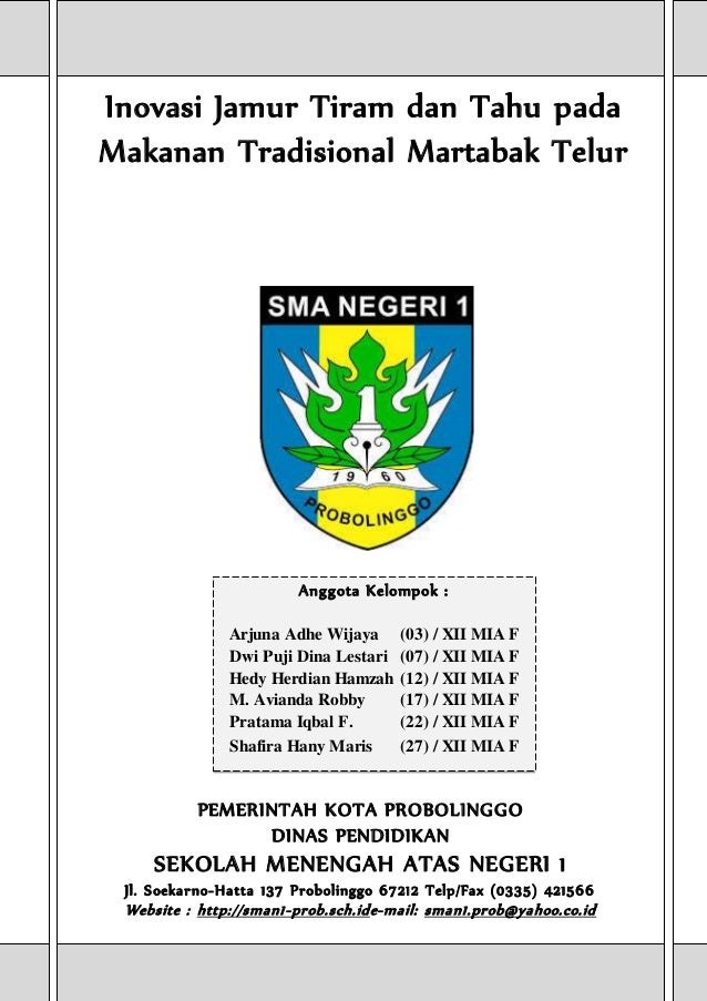 Laporan Pengolahan Inovasi Jamur Tiram Dan Tahu Pada Makanan Tradisio