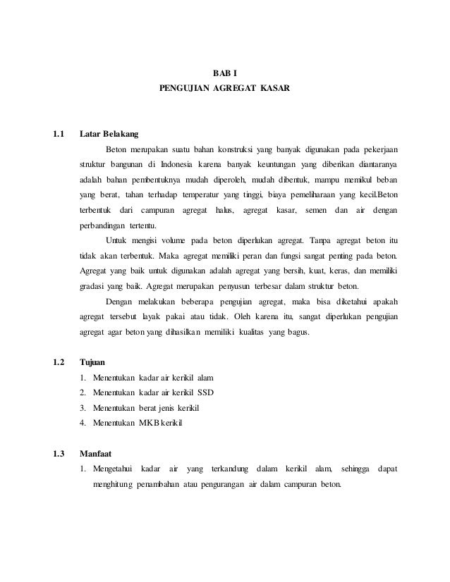 Praktikum Bahan Bangunan 1 Laporan Pengujian Tanpa Bahan Tambah