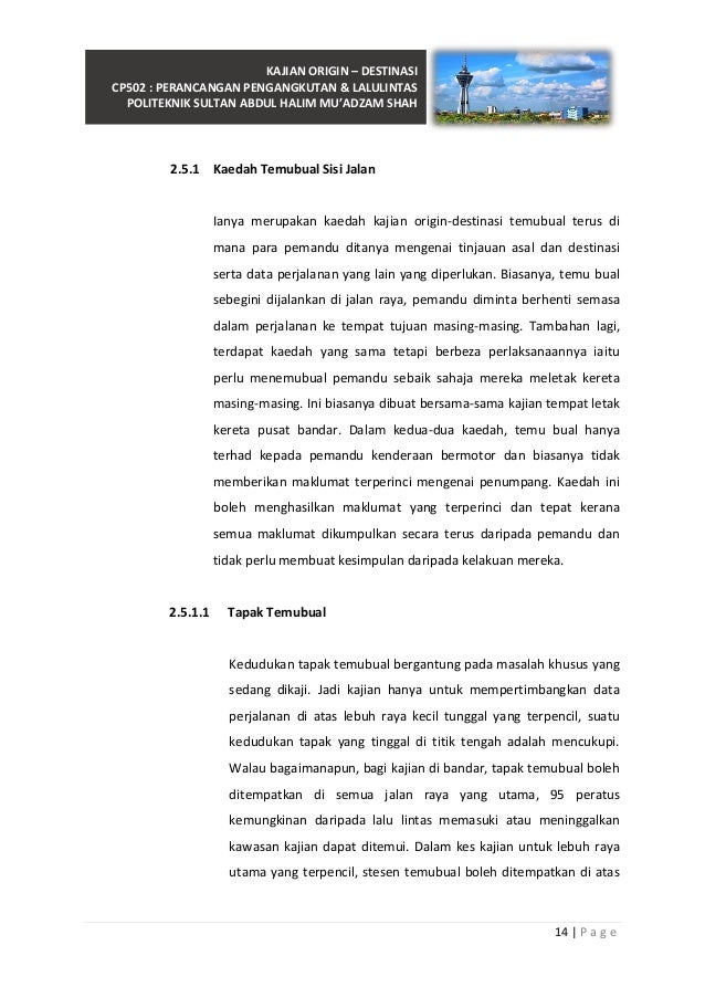 Kajian Origin Destinasi Shahab Perdana