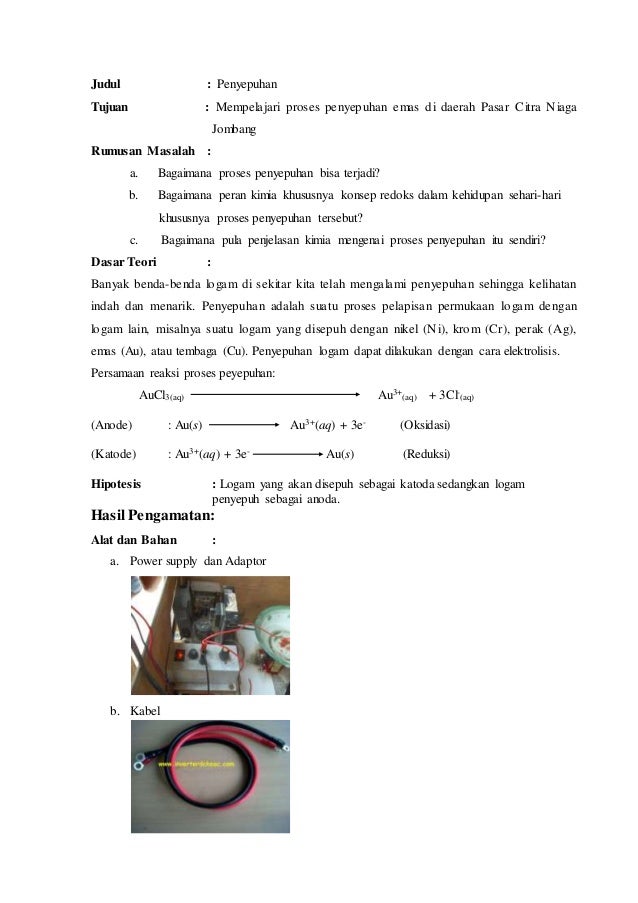 Laporan Penyepuhan Emas NURMAPCB