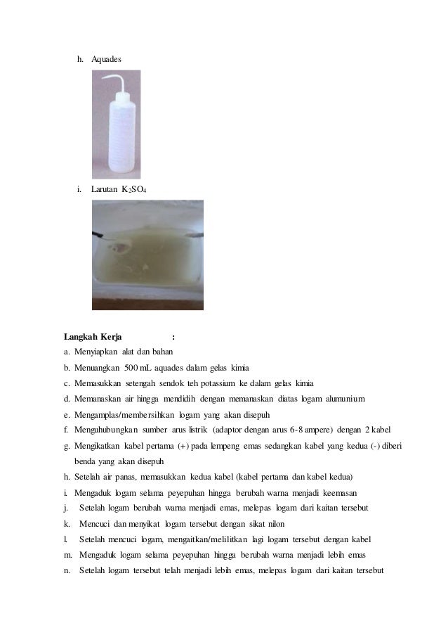 Kimia SMA Laporan penyepuhan emas