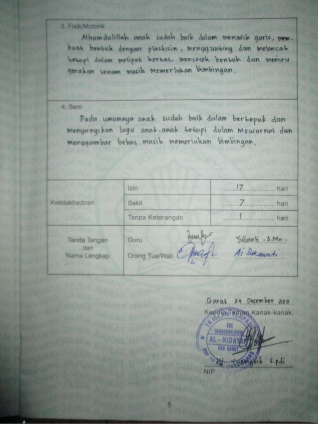Contoh Narasi Laporan Perkembangan Anak Tk Semester 2 Seputar Laporan
