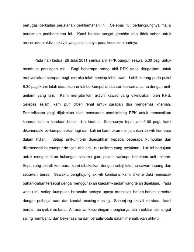 Laporan Perkhemahan Pandu Puteri Kadet