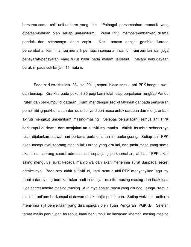 Laporan Perkhemahan Pandu Puteri Kadet