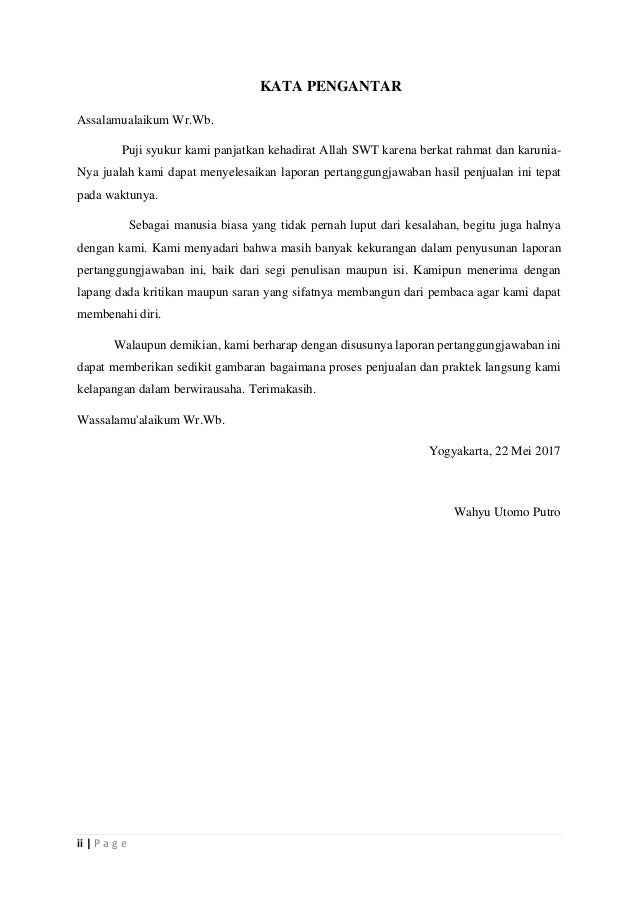 Laporan Pertanggungjawaban Penjualan Seblak Mata Kuliah Wirausaha