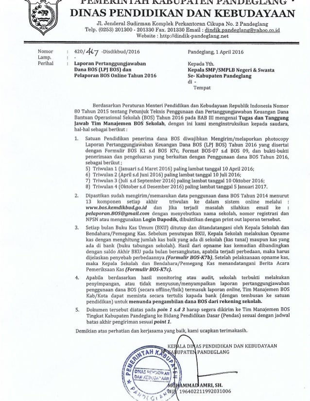 Laporan Pertanggungjawaban Bos Dan Lpj Bos