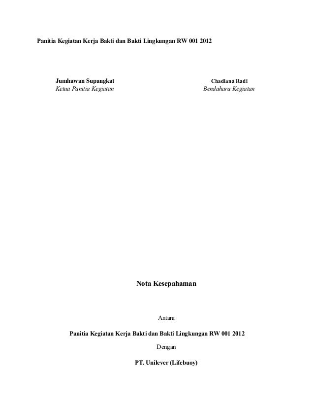 Contoh Laporan pertanggungjawaban kegiatan kerja bakti