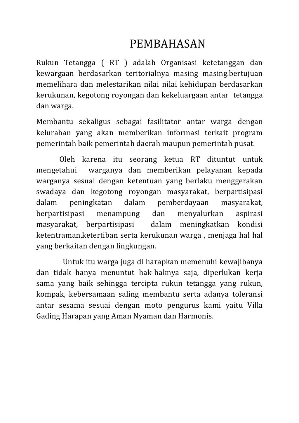 Laporan pertanggung jawaban rt