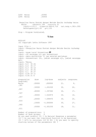 Laporan pesti 3 racun kontak | DOC