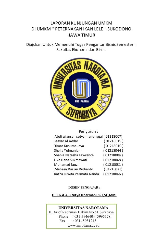Contoh Laporan Peternakan Lele