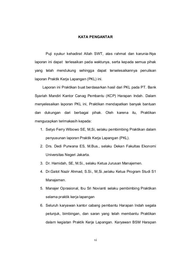 contoh laporan praktik kerja lapangan manajemen fakeltas ekonomi universitas negeri jakarta di bank syariah mandiri 6 638