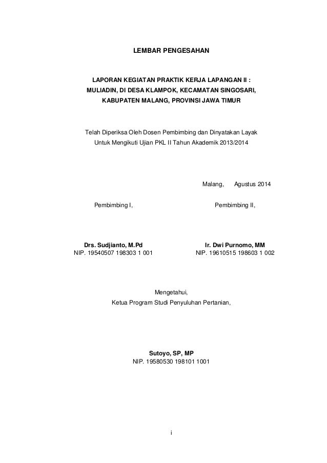 Contoh Kata Pengantar Untuk Laporan Pkl - Contoh Siar