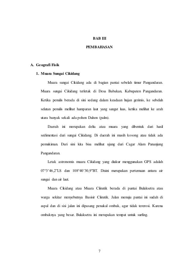Laporan Praktik Kuliah Lapangan Pkl Kawasan Pantai Pangandaran
