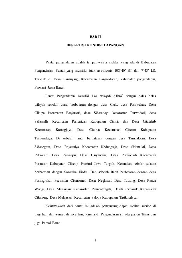 Laporan Praktik Kuliah Lapangan Pkl Kawasan Pantai Pangandaran