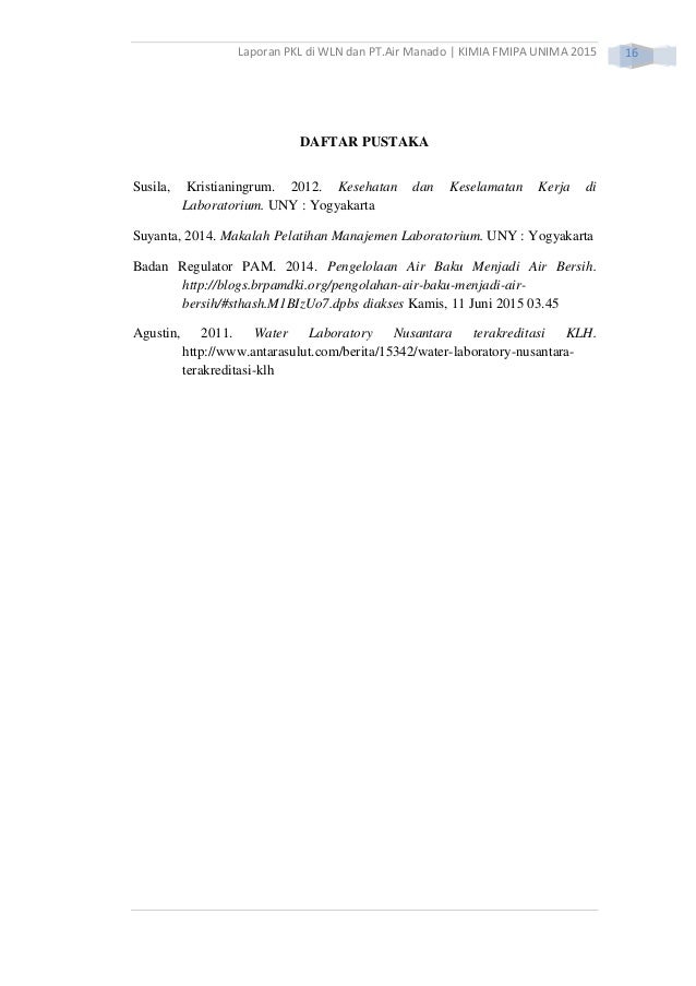Laporan PKL di WLN dan PT.Air Manado