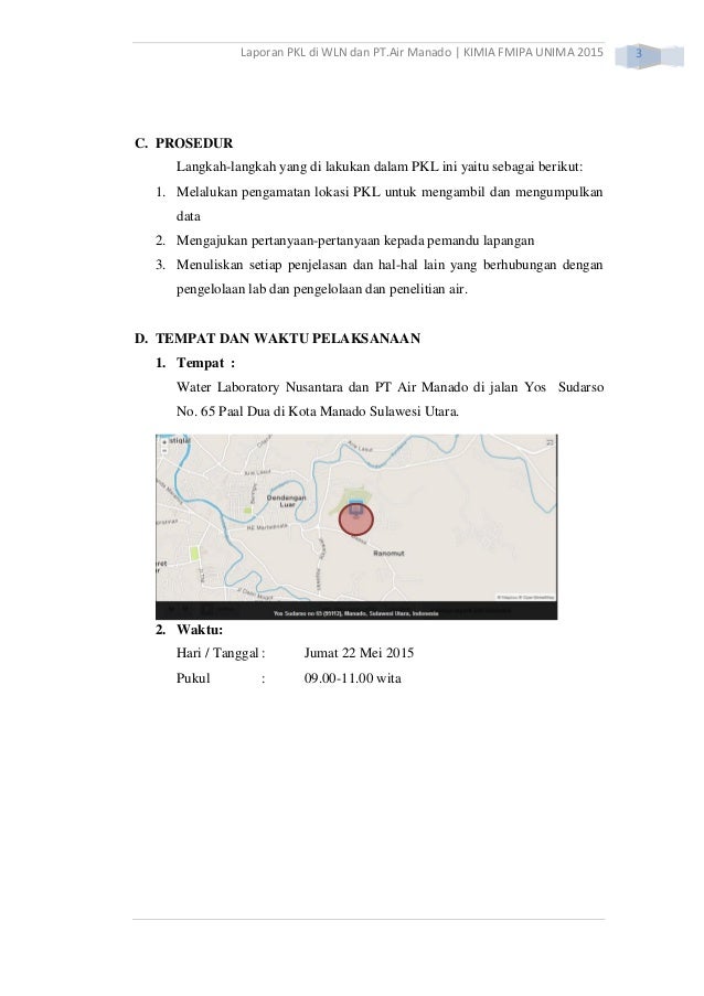 Laporan PKL di WLN dan PT.Air Manado
