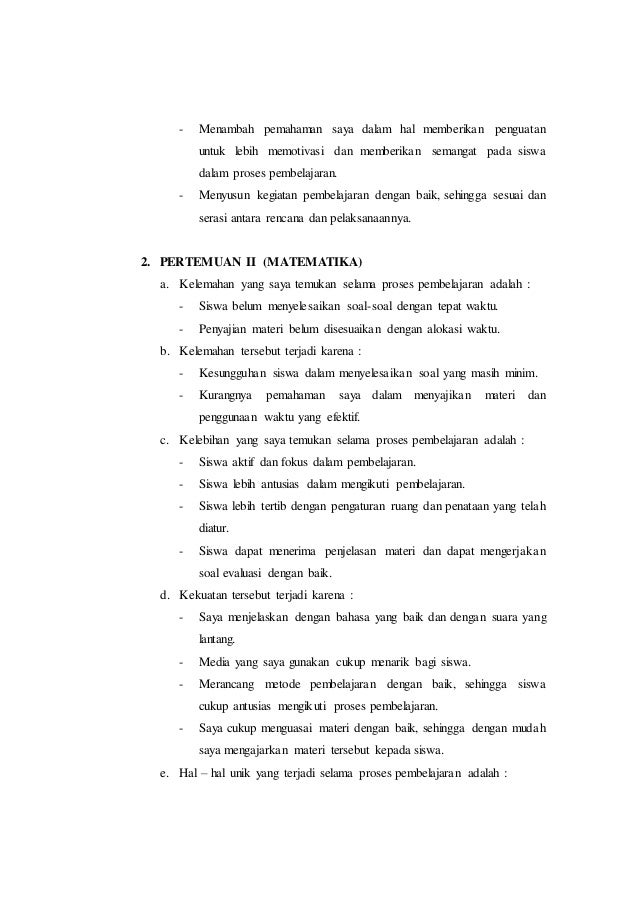 Contoh Lembar Refleksi Setelah Melakukan Pembelajaran Di Paud Bagikan Contoh