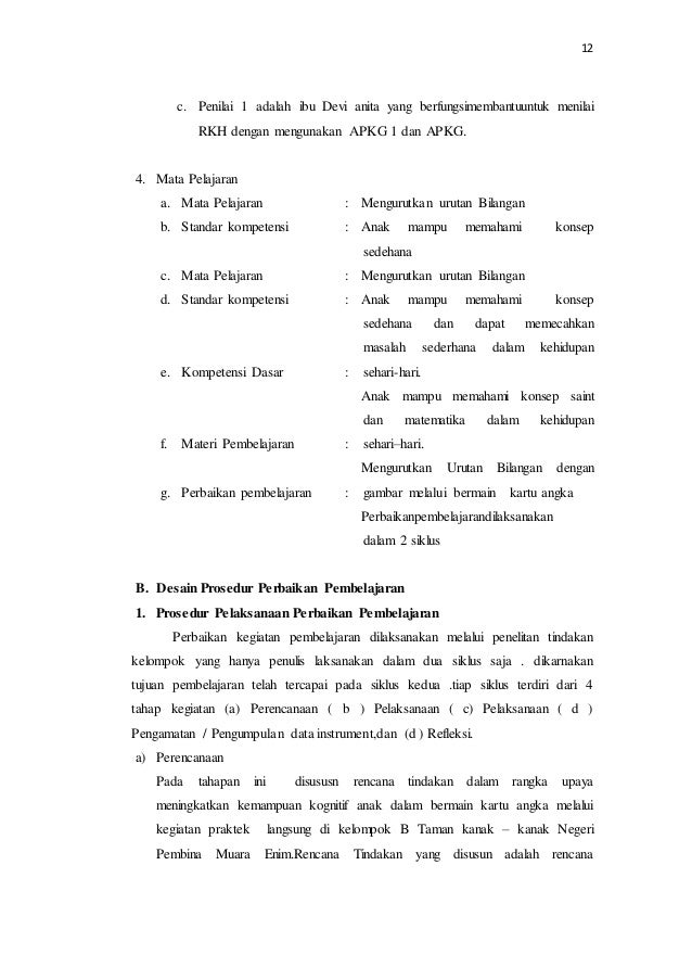 Contoh Rpph Pengembangan Kognitif