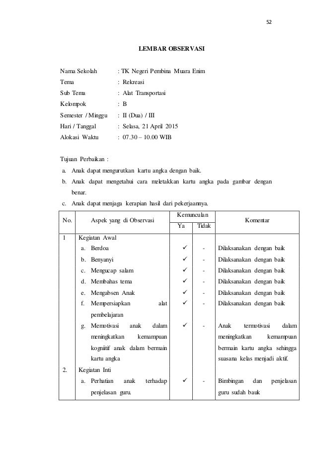 Contoh Lembar Refleksi Setelah Melakukan Pembelajaran Di Paud - Bagikan Contoh