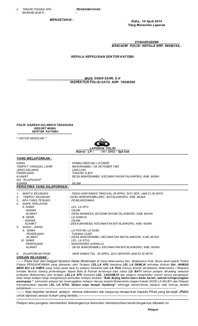 Laporan Polisi Iii