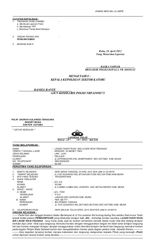 Laporan Polisi Iii