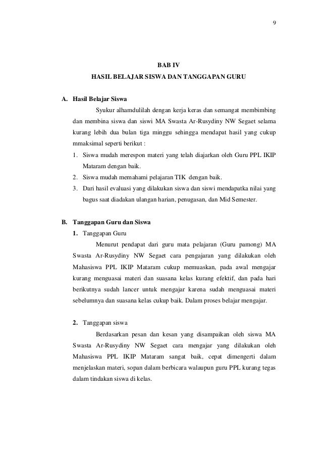 Contoh Laporan Ppl Kkn Ikip Mataram 2015