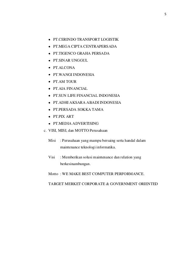 Contoh Laporan Prakerind