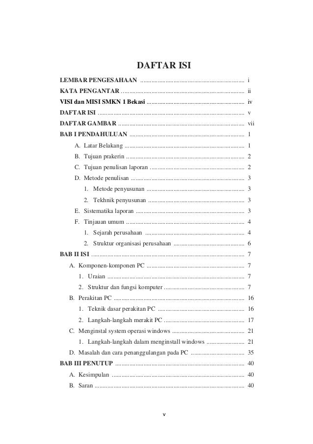 Contoh Visi Misi Laporan Prakerin - Laporan 7