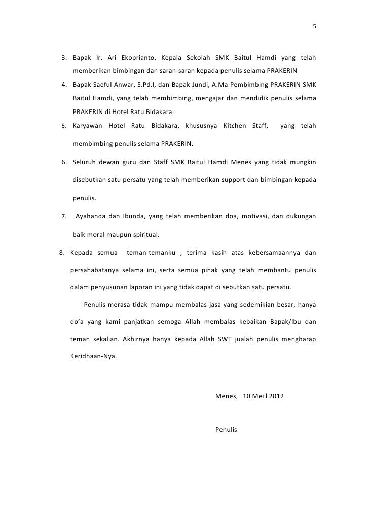 Laporan Prakerin Reza Akomodasi Perhotelan 2012