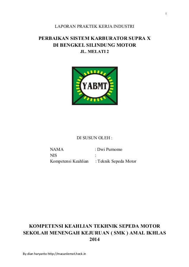 Contoh Laporan Praktek Kerja Industri Teknik Mesin