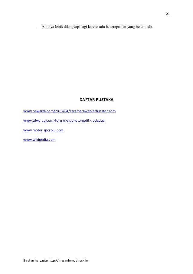 Laporan praktek kerja industri tsm. cara merawat karburator