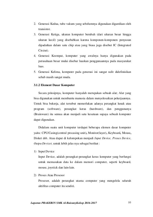 Laporan Praktek Kerja Industri 2016 2017 Smk Al Baisuny Ahmad Riadi