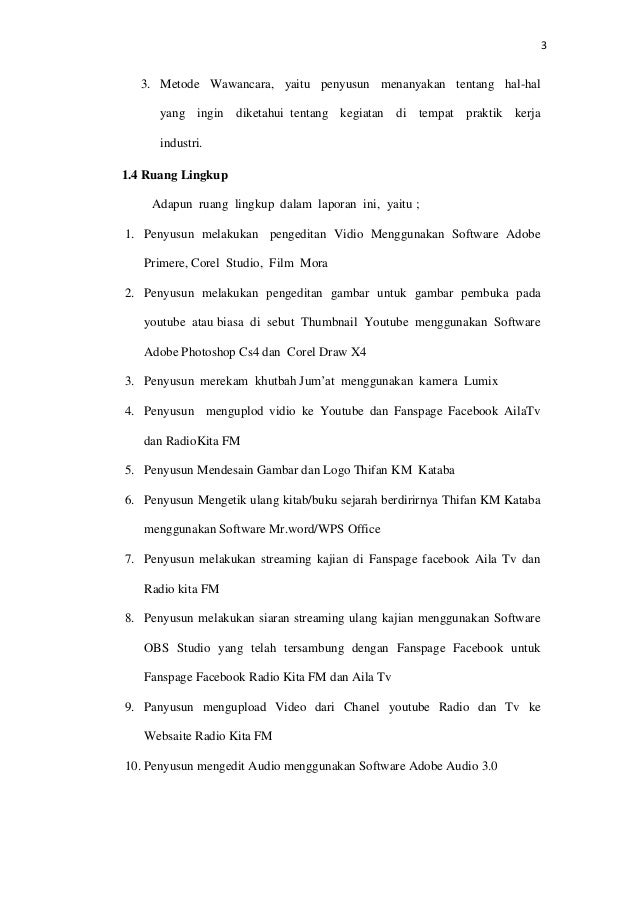 Contoh Laporan Prakerin Jurusan Multimedia Prakerin Radio