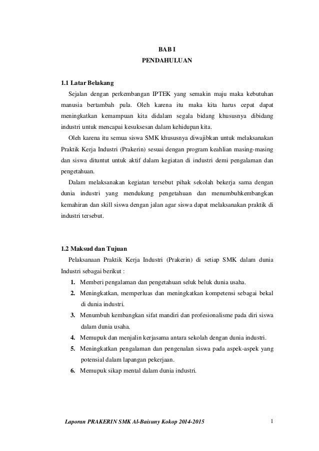 Laporan praktek kerja industri (prakerin) smk al baisuny Laporan praktek kerja industri (prakerin) smk al baisuny