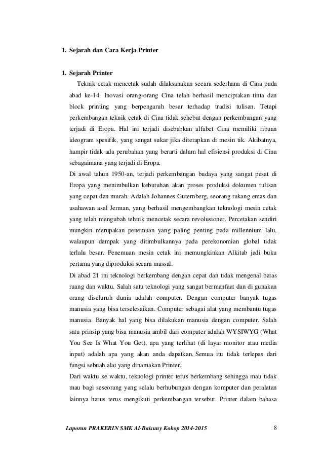 Laporan praktek kerja industri (prakerin) smk al baisuny 
