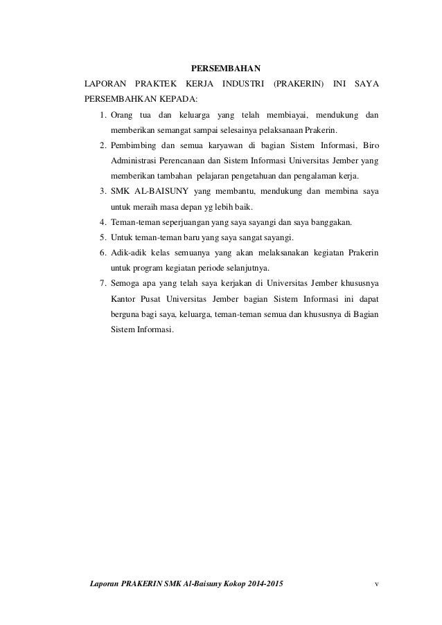 Laporan Praktek Kerja Industri Prakerin Smk Al Baisuny 2014 2015 T