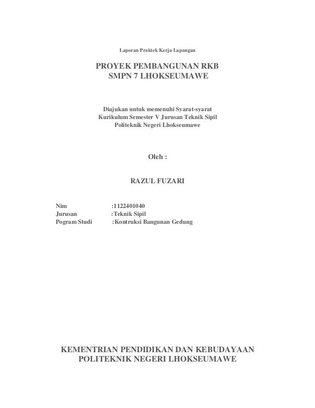 Laporan Praktek Kerja Lapangan