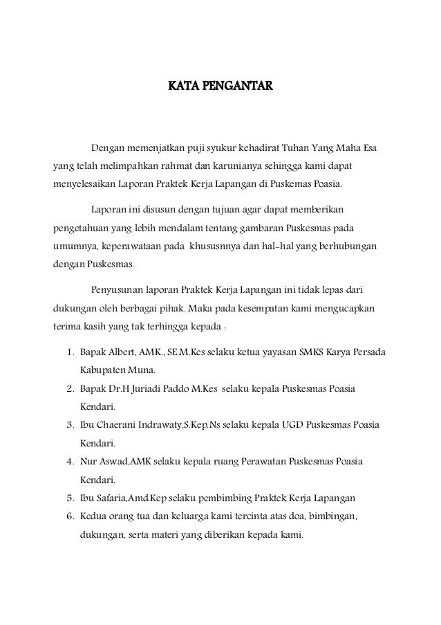 Laporan Praktek Kerja Lapangan