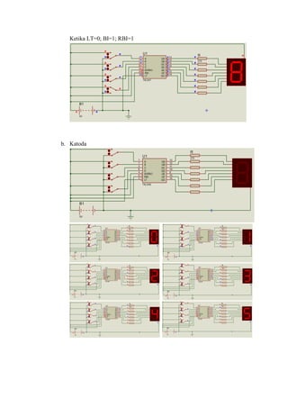 Ketika LT=0; BI=1; RBI=1
b. Katoda
 