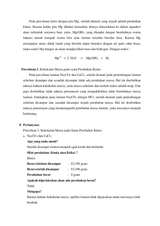  Laporan  praktikum kimia materi  dan  energi