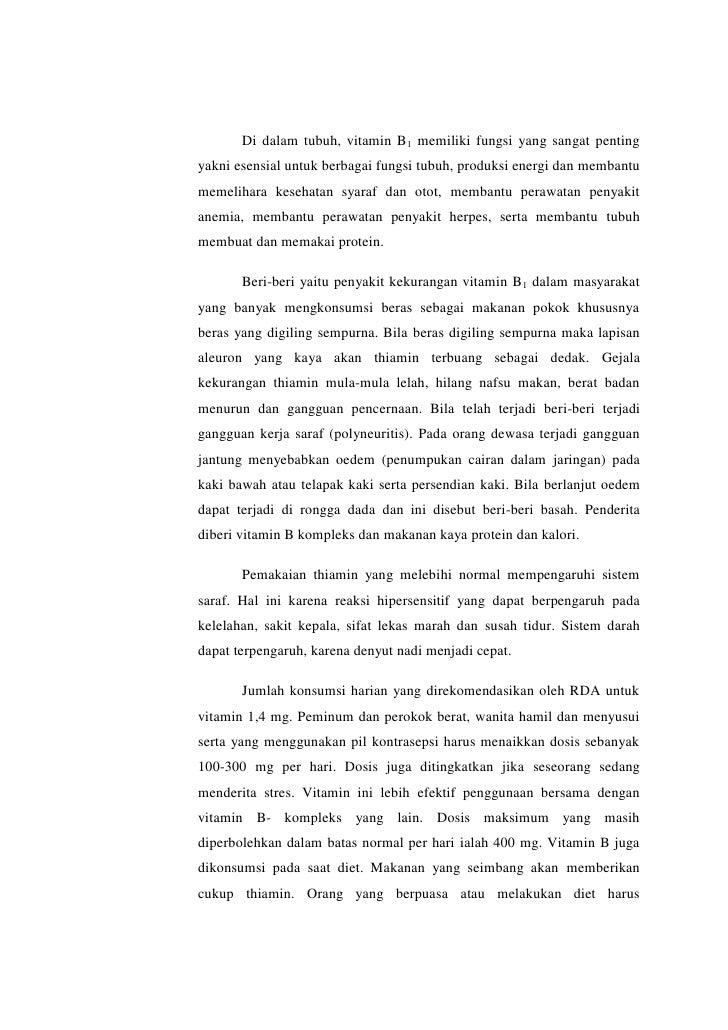 Laporan Praktikum Biokimia Ii Vitamin B