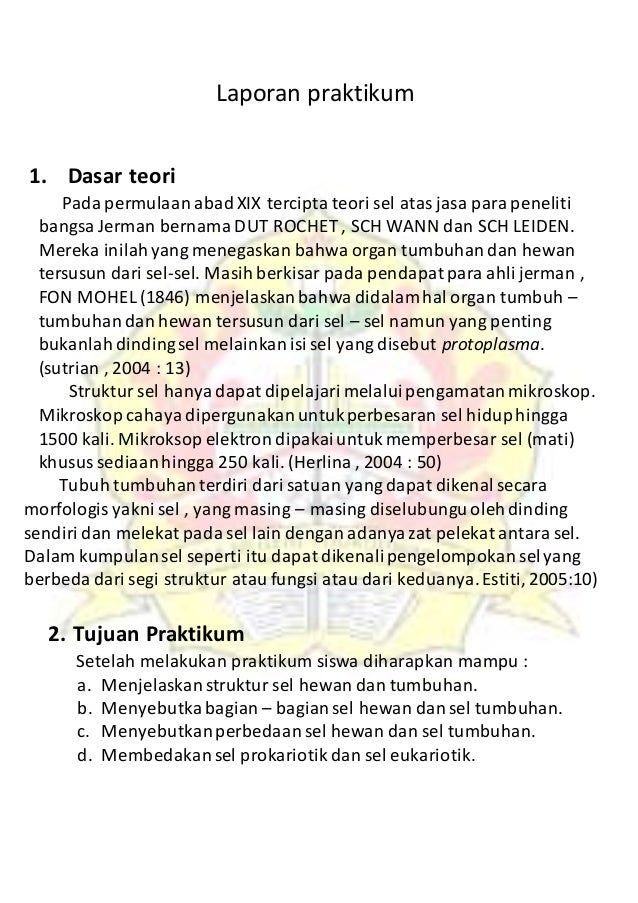 Laporan Praktikum Biologi Struktur Sel Hewan